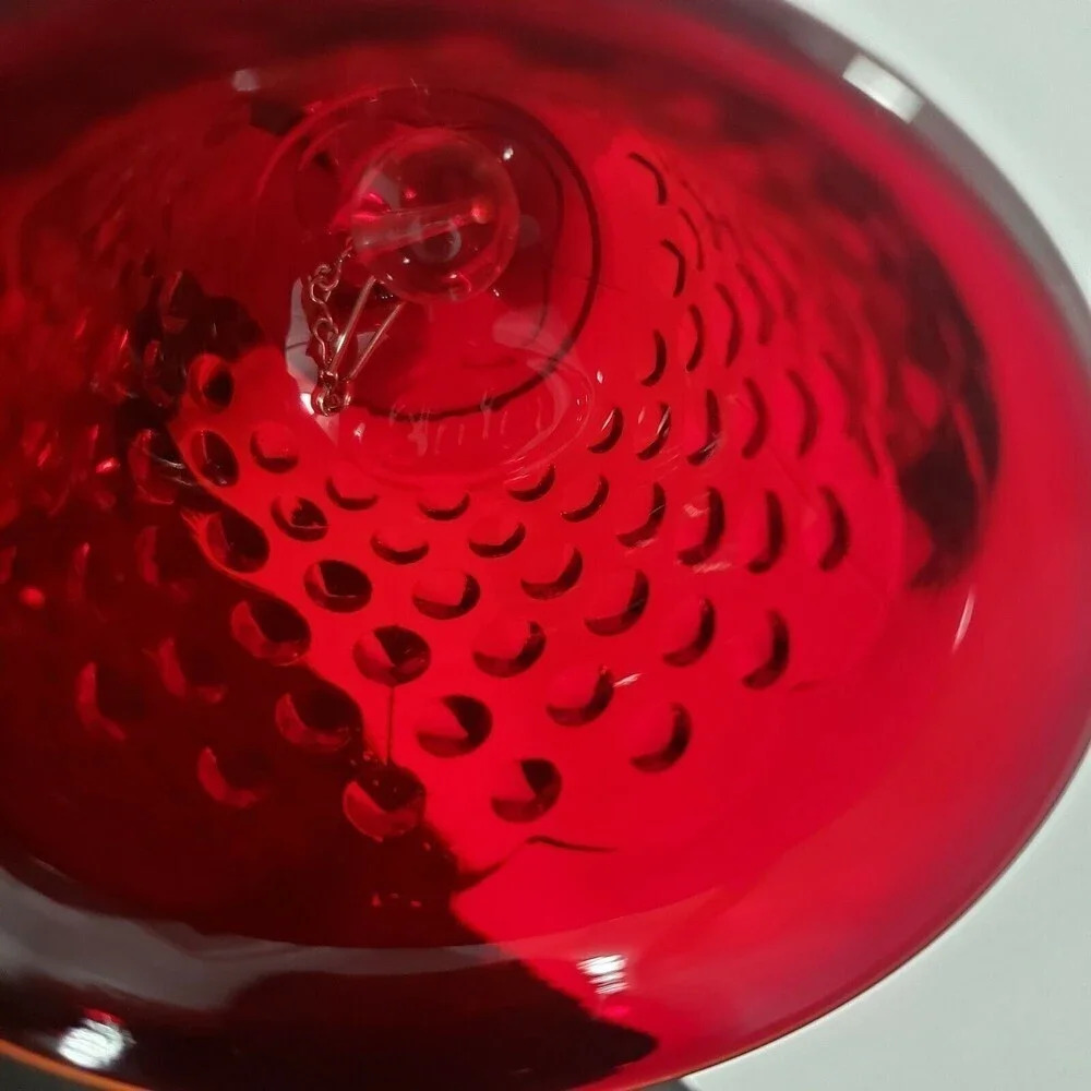 Vintage Fenton Ruby Red Amberina Hobnail Bell Glass Bell - Picture 6 of 8